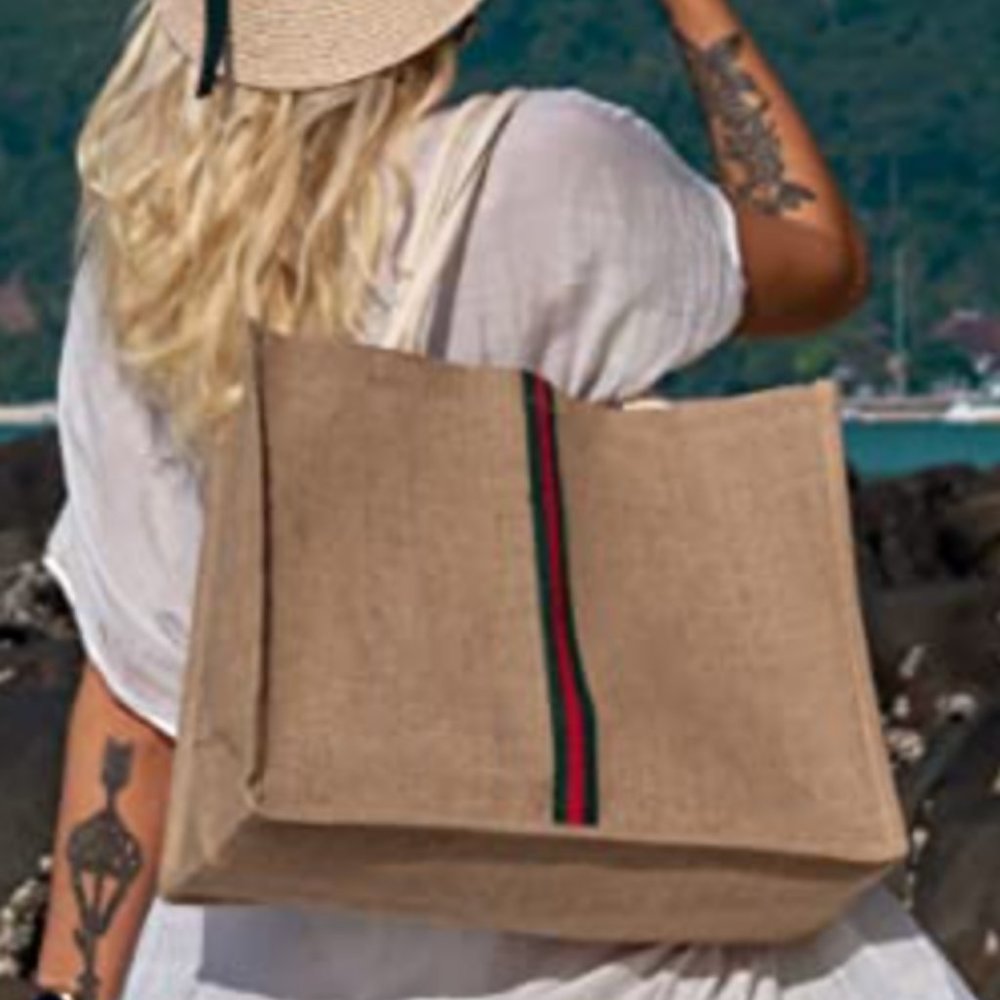 5✨New Euro Style Oversized Stripe Tote Bag Luxury